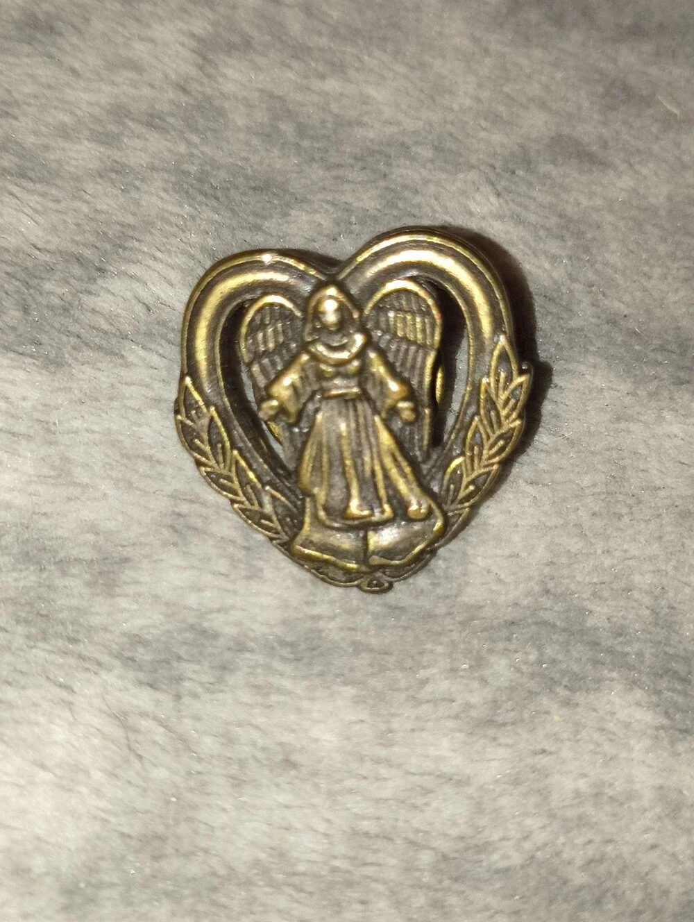 Bronze Angel Heart Accent Pin - Decorative Home Accent